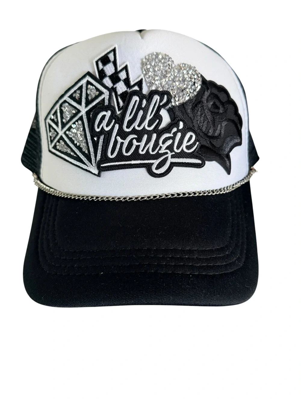 All Bougie Rhinestone Boutique Trucker Hat Glam Cowgirl Snapback